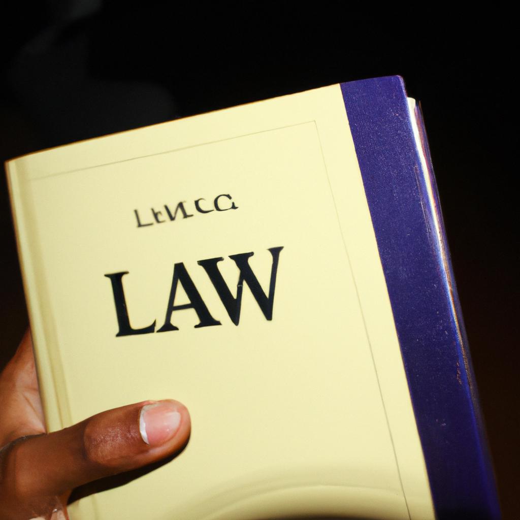 Person holding a law book
